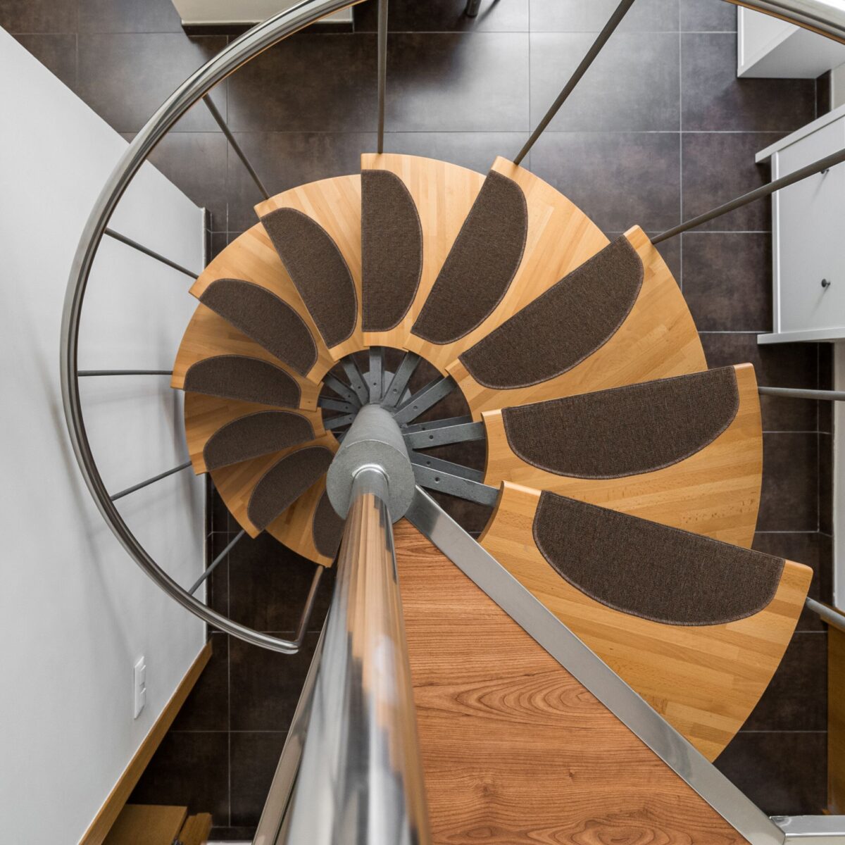 Set 15 covorașe rotunjite pentru trepte, maro - imagine 6
