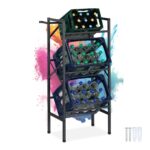 Raft pentru ladite, sustinere 150 kg, otel, negru, 109 x 49 x 32 cm, Relaxdays