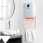 Incalzitor de perete cu suport pentru prosoape, 800-2000W, incalzire 18 - 45 °C, 240V, alb, Bewello