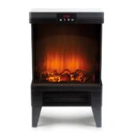 Semineu electric cu efect de flacara, 1000/2000 W, incalzeste 15 - 38 °C, digital, Bewello, 37 x 22 x 56 cm - imagine 4