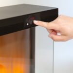 Semineu electric cu efect de flacara, 1000/2000 W, incalzeste 15 - 38 °C, digital, Bewello, 37 x 22 x 56 cm - imagine 5
