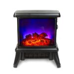 Semineu electric Bewello, 900/1800W, efect LED de flacara, incalzitor radiant, portabil, 36 x 21,5 x 36 cm, negru - imagine 4