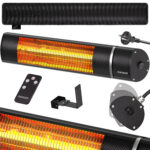 Incalzitor terasa exterior MONZANA 2000W – infrarosu, Low-Glare, IP55, 3 trepte, telecomanda
