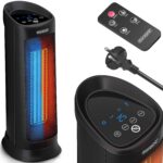 Incalzitor Ceramic Negru 2000W cu Oscilatie, Telecomanda si Timer, 4 trepte, Display, Monzana®