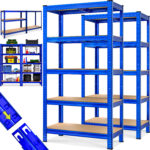 Set 2 Rafturi metalice depozitare, Monzana, albastru, otel, 180x90x40cm, 875 kg fiecare