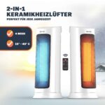 Incalzitor Ceramic Alb 2000W cu Oscilatie, Telecomanda si Timer, 4 trepte, Display, Monzana® - imagine 2