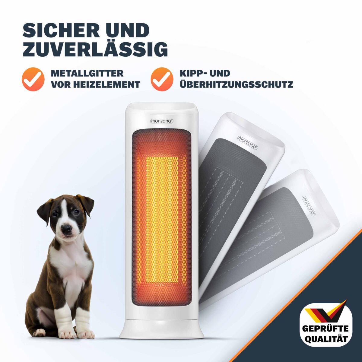Incalzitor Ceramic Alb 2000W cu Oscilatie, Telecomanda si Timer, 4 trepte, Display, Monzana® - imagine 4