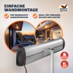 Radiator infrarosu exterior MONZANA 2500W – incalzitor electric cu picior reglabil si telecomanda, Argintiu - imagine 6