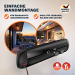 Incalzitor infrarosu exterior electric 2500W MONZANA, telecomanda, 3 trepte, unghi reglabil, IP34, Negru - imagine 4