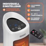 Incalzitor Ceramic Alb 2000W cu Oscilatie, Telecomanda si Timer, 4 trepte, Display, Monzana® - imagine 5