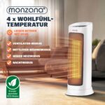 Incalzitor Ceramic Alb 2000W cu Oscilatie, Telecomanda si Timer, 4 trepte, Display, Monzana® - imagine 6