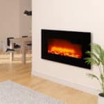 Semineu electric de perete negru, 900-1800W, cu LED flacara, telecomanda, termostat digital, 66 cm, Deuba® - imagine 7