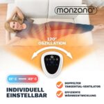 Incalzitor Ceramic Alb 2000W cu Oscilatie, Telecomanda si Timer, 4 trepte, Display, Monzana® - imagine 7