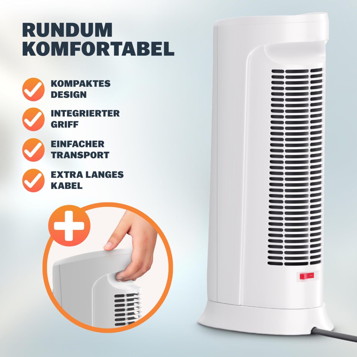 Incalzitor Ceramic Alb 2000W cu Oscilatie, Telecomanda si Timer, 4 trepte, Display, Monzana® - imagine 8
