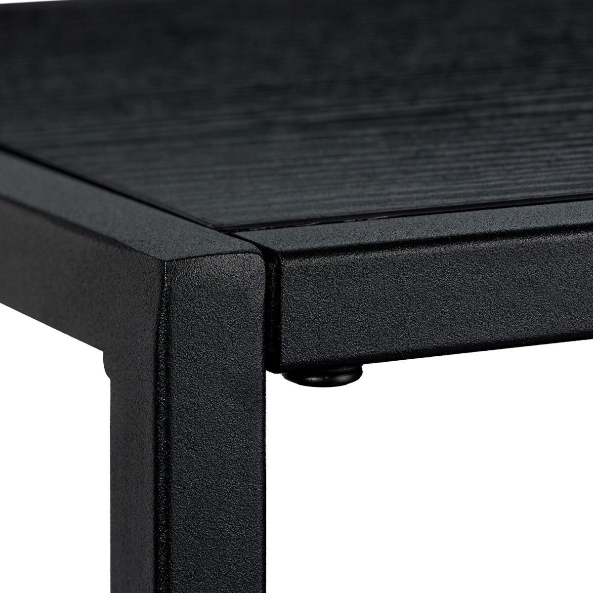 Masa consola ingusta cu 2 rafturi, Neagra, cadru metalic, 70 x 110 x 30 cm, Relaxdays - imagine 6