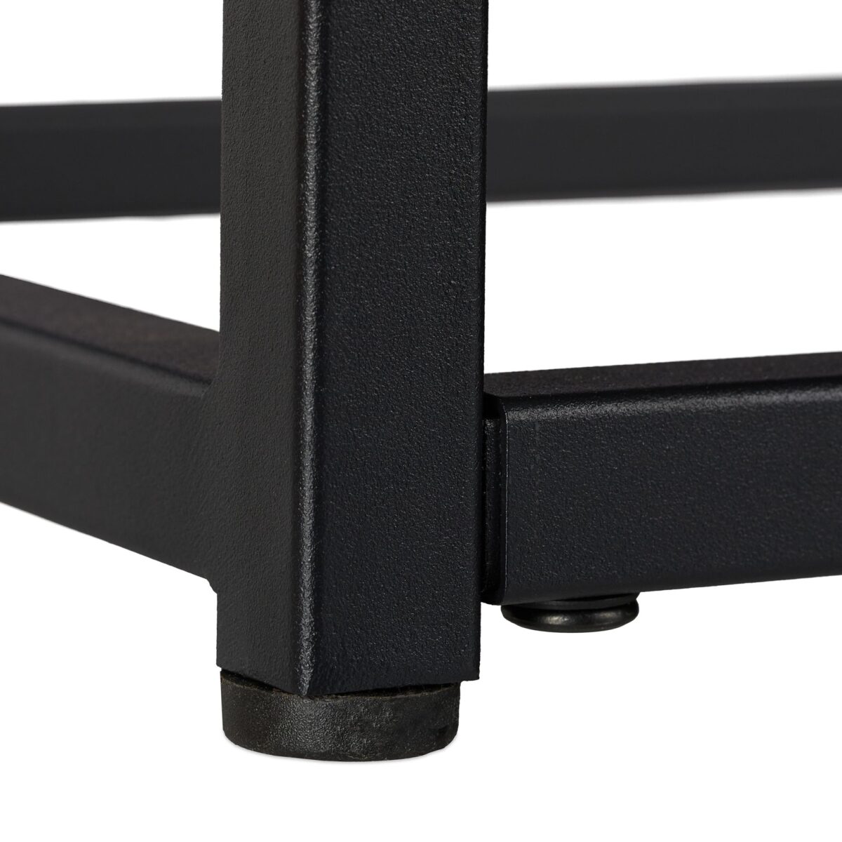 Masa consola ingusta cu 2 rafturi, Neagra, cadru metalic, 70 x 110 x 30 cm, Relaxdays - imagine 8
