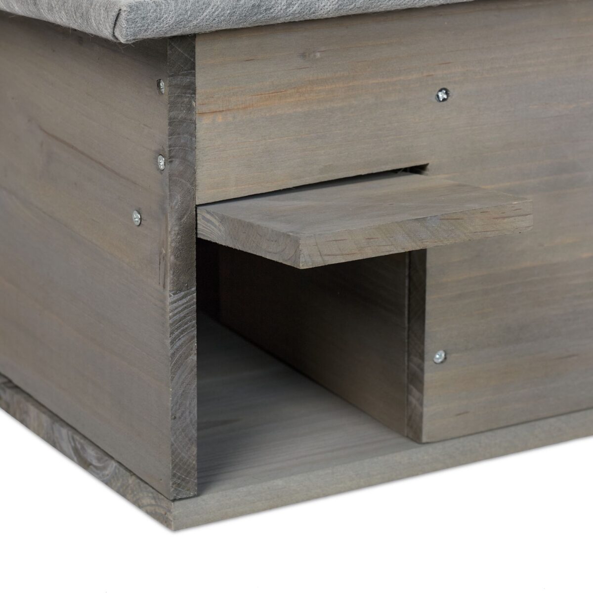 Casuta pentru arici - Cu usa, podea, intrare labirint si acoperis impermeabil, 21 x 46 x 34 cm, Gri - imagine 6
