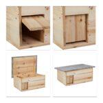 Casuta pentru arici - Cu usa, podea, intrare labirint si acoperis impermeabil, 21 x 46 x 34 cm, Natur - imagine 6