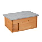 Casuta pentru arici - Cu usa, podea, intrare labirint si acoperis impermeabil, 21 x 46 x 34 cm, Portocaliu