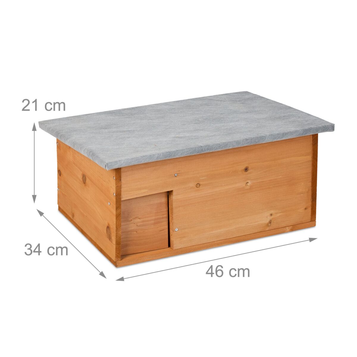 Casuta pentru arici - Cu usa, podea, intrare labirint si acoperis impermeabil, 21 x 46 x 34 cm, Portocaliu - imagine 3