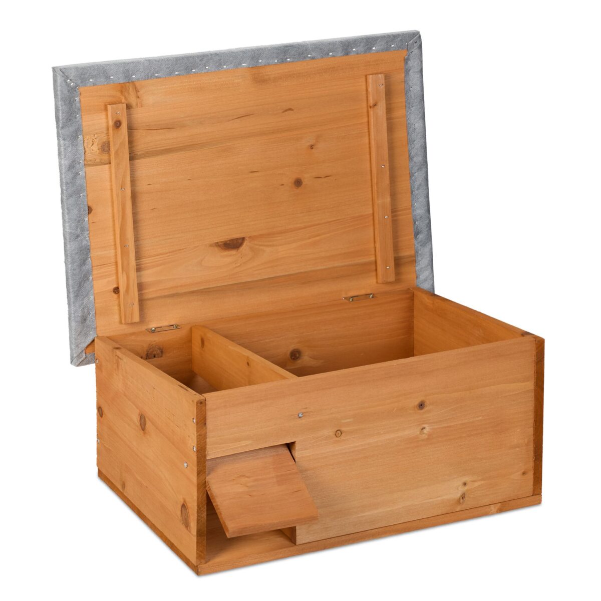Casuta pentru arici - Cu usa, podea, intrare labirint si acoperis impermeabil, 21 x 46 x 34 cm, Portocaliu - imagine 5