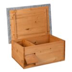 Casuta pentru arici - Cu usa, podea, intrare labirint si acoperis impermeabil, 21 x 46 x 34 cm, Portocaliu - imagine 5
