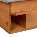 Casuta pentru arici - Cu usa, podea, intrare labirint si acoperis impermeabil, 21 x 46 x 34 cm, Portocaliu - imagine 6