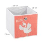 Raft pentru copii cu 3 cutii textile pentru jucarii, Roz, 89 x 27,5 x 30 cm - imagine 7