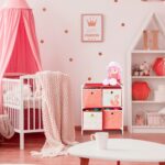 Raft pentru copii cu 4 cutii textile pentru jucarii, Roz, 62 x 53 x 30 cm - imagine 2
