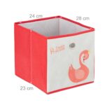 Raft pentru copii cu 4 cutii textile pentru jucarii, Roz, 62 x 53 x 30 cm - imagine 7