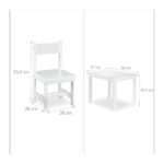 Masa si 2 Scaune Copii – Mobilier Alb Copii Modern din MDF, 3 Piese pentru Camera Copilului - imagine 8