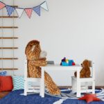 Masa si 2 Scaune Copii – Mobilier Alb Copii Modern din MDF, 3 Piese pentru Camera Copilului - imagine 3