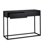Masa consola cu sertare – Mobilier pentru hol sau living, Negru, 81 x 110 x 42 cm, Relaxdays - imagine 9