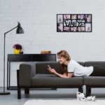 Masa consola neagra cu sertare – Masa de hol moderna cu cadru metalic, Relaxdays - imagine 9