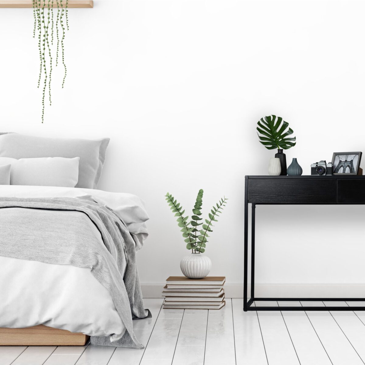 Masa consola neagra cu sertare – Masa de hol moderna cu cadru metalic, Relaxdays - imagine 7