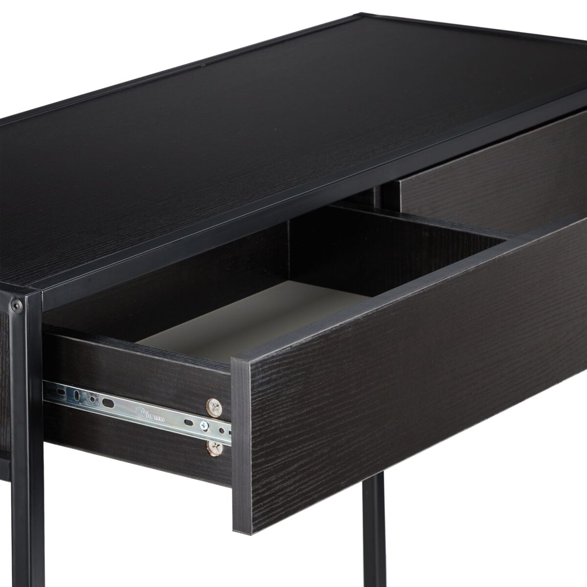 Masa consola neagra cu sertare – Masa de hol moderna cu cadru metalic, Relaxdays - imagine 6