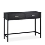 Masa consola cu sertare – Mobilier pentru hol sau living, Negru, 81 x 110 x 42 cm, Relaxdays