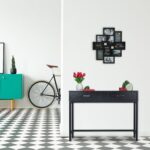 Masa consola cu sertare – Mobilier pentru hol sau living, Negru, 81 x 110 x 42 cm, Relaxdays - imagine 8