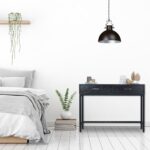 Masa consola cu sertare – Mobilier pentru hol sau living, Negru, 81 x 110 x 42 cm, Relaxdays - imagine 5