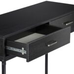Masa consola cu sertare – Mobilier pentru hol sau living, Negru, 81 x 110 x 42 cm, Relaxdays - imagine 2