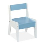 Masa cu 2 Scaune pentru Copii, Tabla Detasabila – Mobilier Colorat, Albastru, Rafturi jucarii - imagine 11