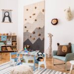 Masa cu 2 Scaune pentru Copii, Tabla Detasabila – Mobilier Colorat, Albastru, Rafturi jucarii - imagine 6