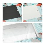 Masa cu 2 Scaune pentru Copii, Tabla Detasabila – Mobilier Colorat, Albastru, Rafturi jucarii - imagine 7