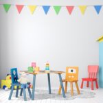 Set Masa si 2 Scaune pentru Copii – Design Colorat cu Monster, 3 Piese - imagine 2