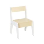 Set Masa si 2 Scaune Copii cu Tabla de Colorat si Rafturi – Mobilier 3 Piese Alb-Bej - imagine 2