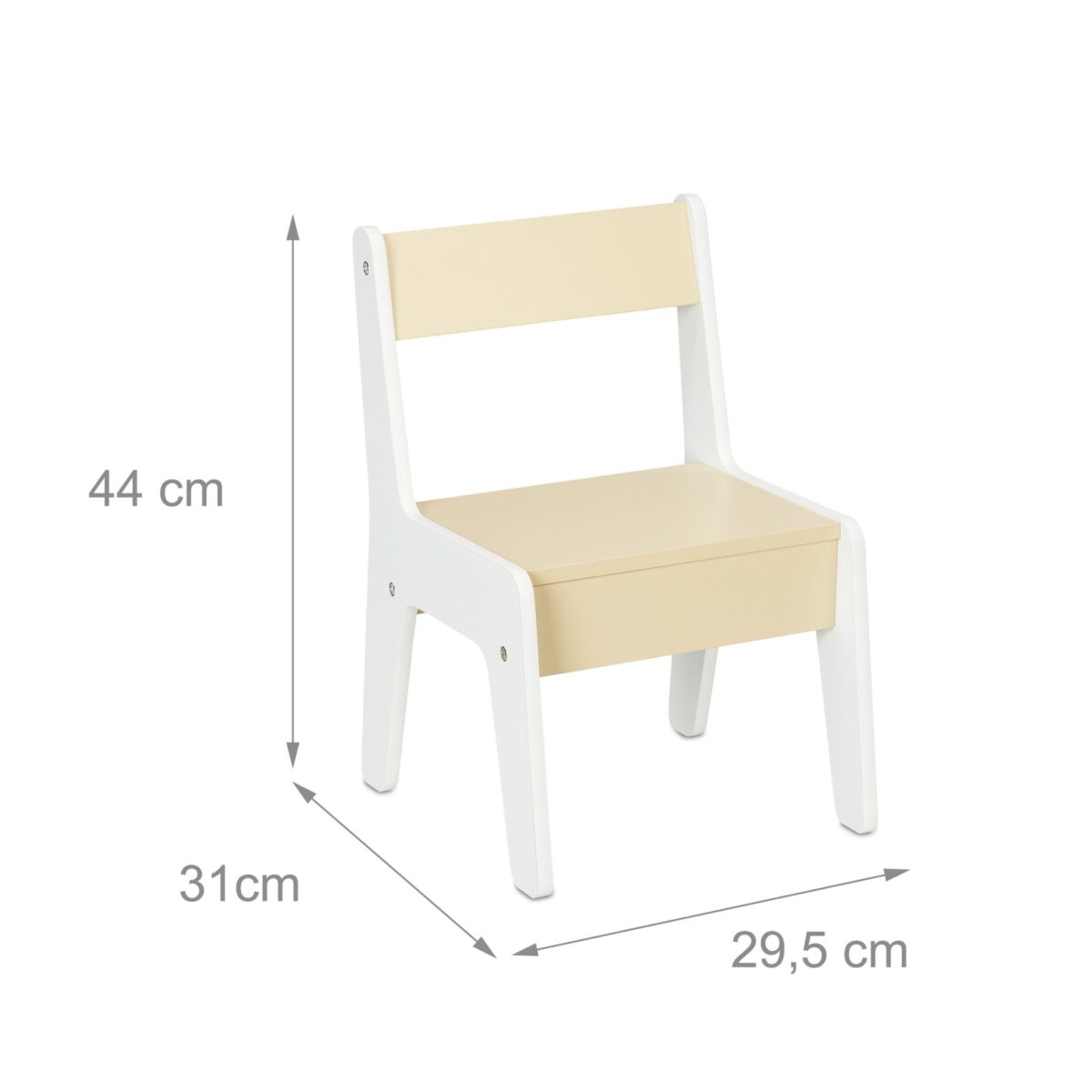 Set Masa si 2 Scaune Copii cu Tabla de Colorat si Rafturi – Mobilier 3 Piese Alb-Bej - imagine 6