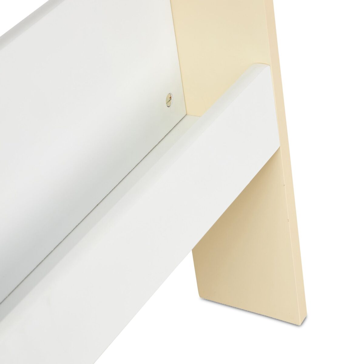 Set Masa si 2 Scaune Copii cu Tabla de Colorat si Rafturi – Mobilier 3 Piese Alb-Bej - imagine 3