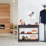 Masa consola ingusta cu sertar – Mobilier practic si elegant pentru hol, Maro inchis, 80 x 100 x 30 cm - imagine 6