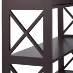 Masa consola ingusta cu sertar – Mobilier practic si elegant pentru hol, Maro inchis, 80 x 100 x 30 cm - imagine 7