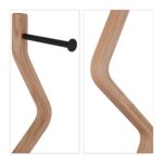 Suport hârtie igienică negru din oțel cu perie WC și efect lemn – design modern - imagine 4